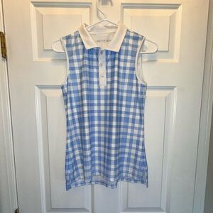 NWOT Smith & Quinn The Kennedy Gingham Check Polo Athletic Golf Top Sleeveless S